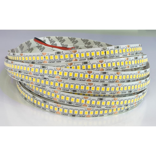   Светодиодная лента PRO 240led/m,3000 К,24 В,18 Вт/м, 2220 лм,Ra 90,Режущий 50 мм (24В),Размер 5000*10мм*2.2мм   LED PRO IP33 24В 18Вт/м WWP/3000К 240 Led/м 10мм         