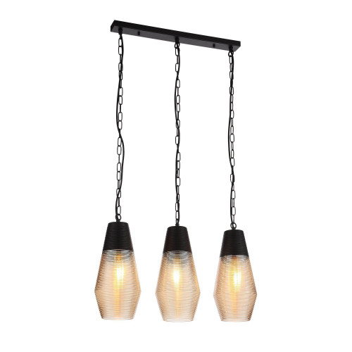 *SL388.413.03 Светильник подвесной ST-Luce Черный/Черный, Янтарный E27 3*60W