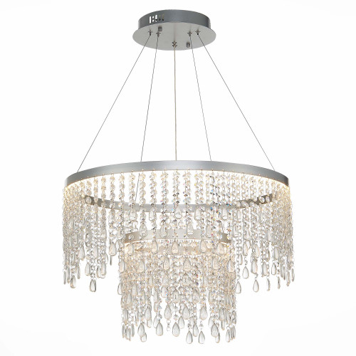 SL6201.103.55 Люстра подвесная ST-Luce Серебристый/Прозрачный LED 1*55W 3000K/4000K/6000K